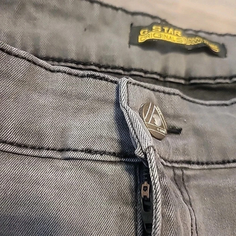 G Star Raw Jeans Mens 38x28 Gray‎ Stretch Straight Denim